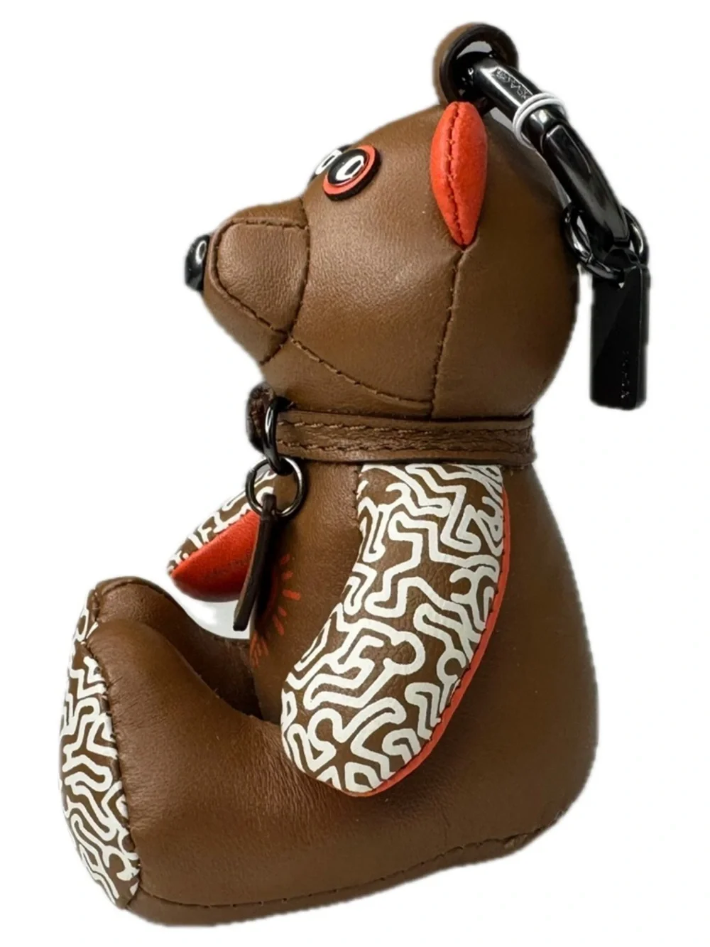 Coach Keith Haring Leather Heart Bear Bag Charm/Rare Fob  20138 Keychain